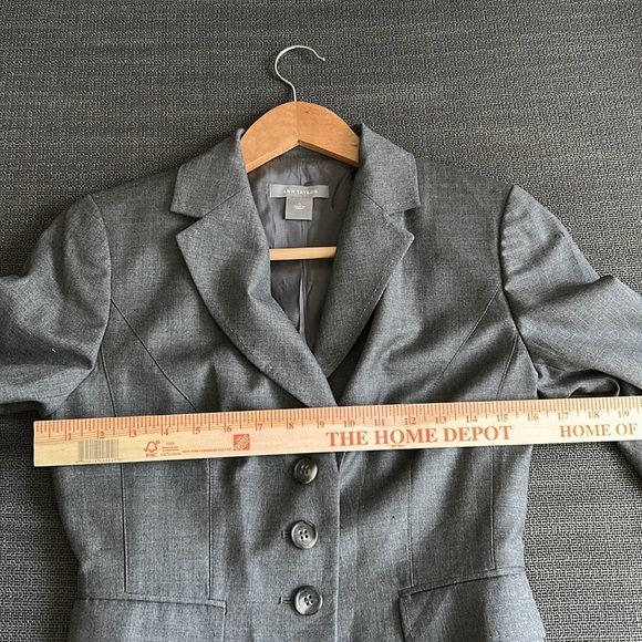 Ann Taylor Gray Blazer Jacket Size 0 - Picture 10 of 12